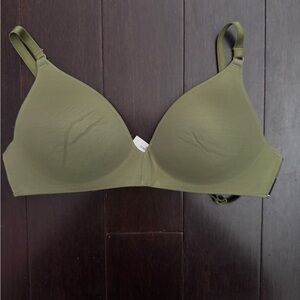Army green PINK Victoria’s Secret bra